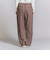 裏起毛ヘリンボーン タックワイドパンツ -ウォッシャブル-