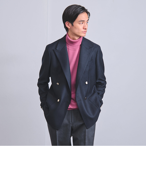 サージ 4ボタン ダブルブレスト ブレザーS-MODEL/テーラードジャケット