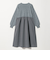 ニット×タフタ コンビギャザー ワンピース グレー‐ウォッシャブル‐ ＜A DAY IN THE LIFE＞