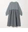 ニット×タフタ コンビギャザー ワンピース グレー‐ウォッシャブル‐ ＜A DAY IN THE LIFE＞