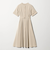 ウエスト ベルト ショートスリーブ ワンピース  -マシンウォッシャブル-