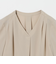 肩タック Vネック ショートスリーブ ブラウス