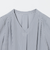 肩タック Vネック ショートスリーブ ブラウス