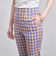 シャイニー ギンガムチェック スリムパンツ