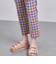 シャイニー ギンガムチェック スリムパンツ