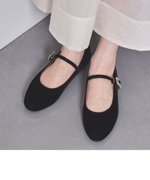 UNITEDARROWSベルベットビジューメリージェーンバレエシューズ22.5 UNITED ARROWS LTD. OUTLET｜ベルベット ビジュー メリージェーン