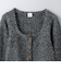 ＜6(ROKU)＞ミックス スクエアネック カーディガン
