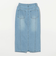 コットンデニム フロントスリット ロングスカート