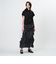 ＜ASTRAET＞タフタ シャーリング ロングスカート