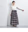 シアー チェック  ラップスカート