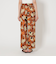 アート フラワー プリント パンツ