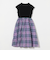 テレコ×チェック ワンピース / キッズ  100cm-130cm