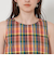 チェック フレアノースリーブ トップス
