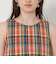 チェック フレアノースリーブ トップス