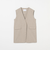 Vノーカラー ロングベスト