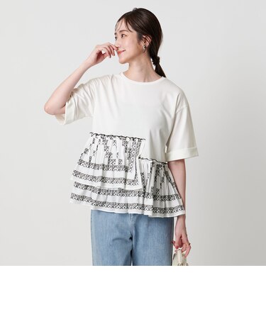 エンブロイダリープリーツ コンビ Tシャツ｜ユナイテッドアローズ 