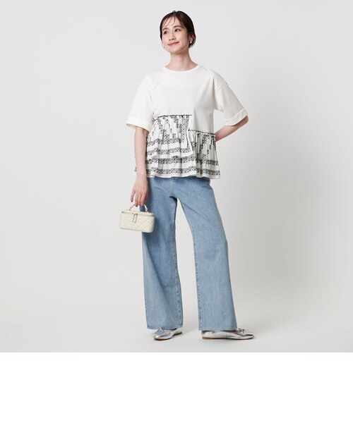 エンブロイダリープリーツ コンビ Tシャツ｜ユナイテッドアローズ