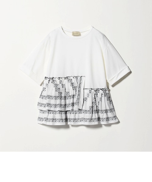エンブロイダリープリーツ コンビ Tシャツ｜ユナイテッドアローズ