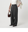 ポリエステルブレンド ワイドタック ベルトパンツ