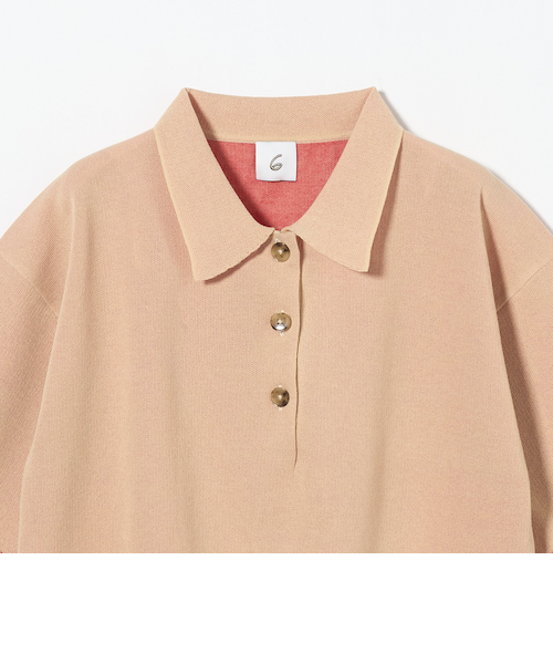 6(ROKU)＞カラーポイント ポロニット｜ユナイテッドアローズ