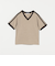 Vネック ラインスリーブ Tシャツ