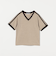 Vネック ラインスリーブ Tシャツ