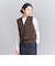 フロントボタン Vネック ニットベスト -ウォッシャブル-
