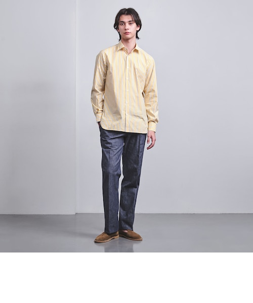【BEIGE】ALBINI カラーストライプ セミワイドカラーシャツ ALBINI カラーストライプ セミワイドカラーシャツ