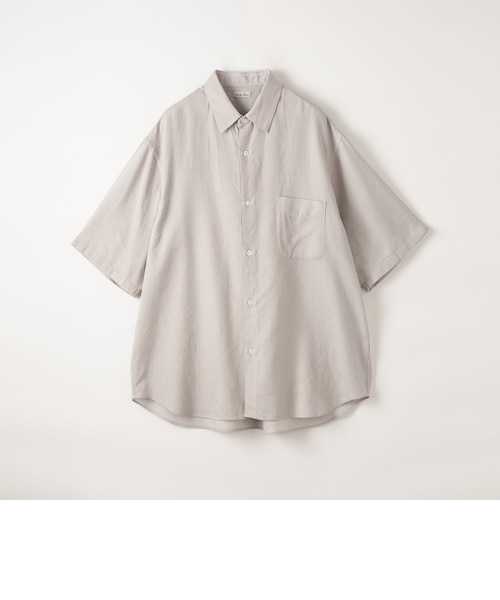 【NATURAL】<Steven Alan> ドレープ コードレーン レギュラーカラー ショートスリーブ シャツ ALINE LOOSE CASUAL Steven Alan＞ ドレープ コードレーン レギュラーカラー ショート