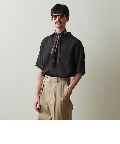 Steven Alan＞ ドレープ コードレーン レギュラーカラー ショート