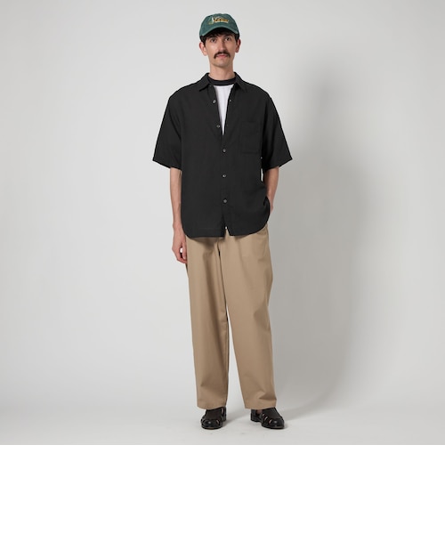 Steven Alan＞ CC ピケ ストライプ レギュラーカラー シャツ ALINE