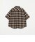 ＜GLR or＞オンブレチェック柄 ハーフジップ 半袖 シャツ
