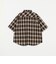 ＜GLR or＞オンブレチェック柄 ハーフジップ 半袖 シャツ