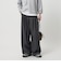 毛ポリエステルブレンド ワイドタックパンツ