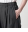 毛ポリエステルブレンド ワイドタックパンツ