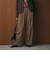 毛ポリエステルブレンド ワイドタックパンツ