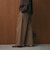 毛ポリエステルブレンド ワイドタックパンツ