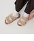 フェイクファー 2ライン スタッズ サンダル