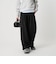 毛ポリエステルレーヨンブレンド ワイドタックパンツ