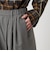 毛ポリエステルレーヨンブレンド ワイドタックパンツ