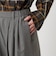 毛ポリエステルレーヨンブレンド ワイドタックパンツ