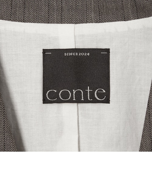 conte＞ストライプ ヘリンボーン ノーカラージャケット｜ユナイテッド