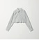 ＜ASTRAET＞ストライプ クロップド レギュラーカラーシャツ