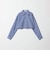 ＜ASTRAET＞ストライプ クロップド レギュラーカラーシャツ