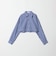 ＜ASTRAET＞ストライプ クロップド レギュラーカラーシャツ