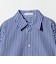 ＜ASTRAET＞ストライプ クロップド レギュラーカラーシャツ
