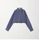 ＜ASTRAET＞ストライプ クロップド レギュラーカラーシャツ