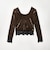 ＜ASTRAET＞ベロア/レース Uネックカットソー