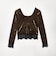 ＜ASTRAET＞ベロア/レース Uネックカットソー