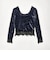 ＜ASTRAET＞ベロア/レース Uネックカットソー